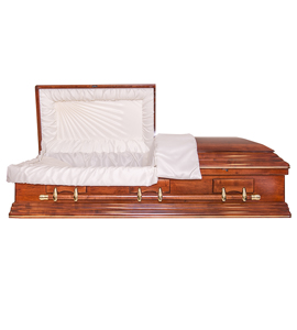 Malorie -Maple Polished Medium Warm Brown Finish - Rosetan Crepe Interior